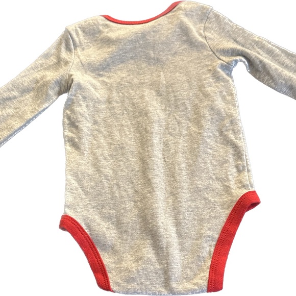 Carter’s 12 month Santa’s Favorite gray slogan bodysuit - Picture 2 of 5